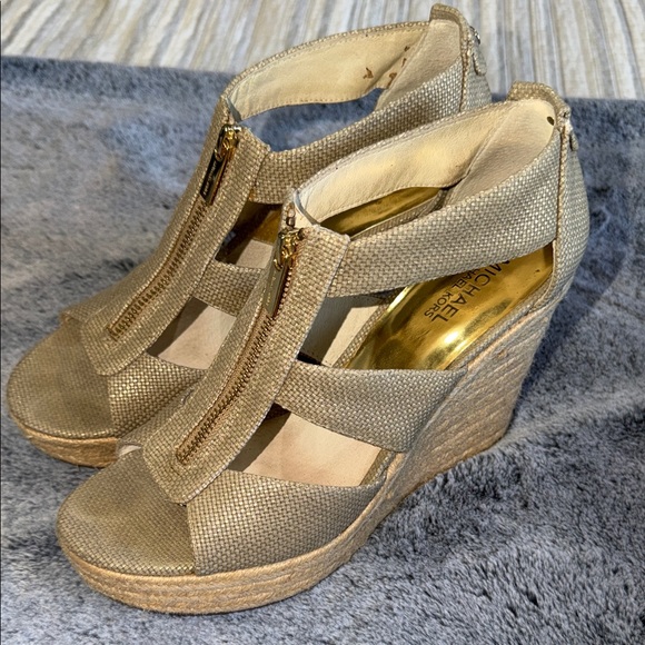 Michael Kors Beige Wedge Sandals - Picture 3 of 4